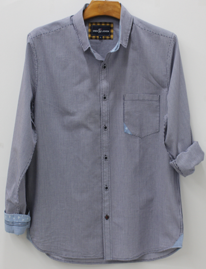 Eres Joven 100% Cotton Men's Full Sleeve Gingham Shirt, Blue