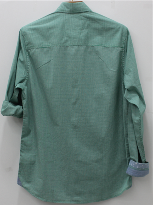 Eres Joven 100% Cotton Men's Full Sleeve Gingham Shirt, Green
